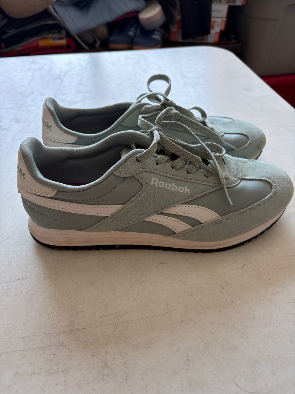 Reebok Retro Runner in Sage Green & White